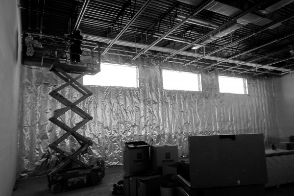 SHS band room, sheetrock SHS band room, sheetrock