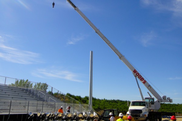 SHS installing stadium lighting 2 SHS installing stadium lighting 2