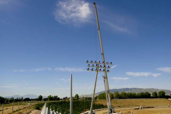 SHS installing stadium lighting SHS installing stadium lighting
