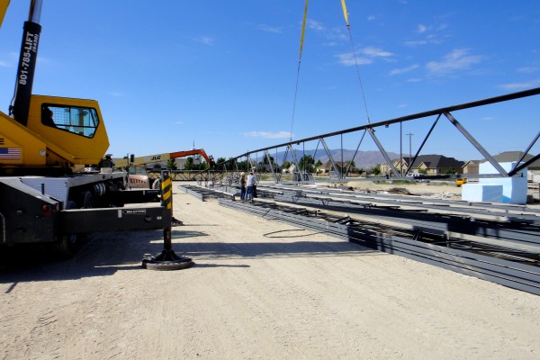 SHS close up bolting together trusses SHS close up bolting together trusses