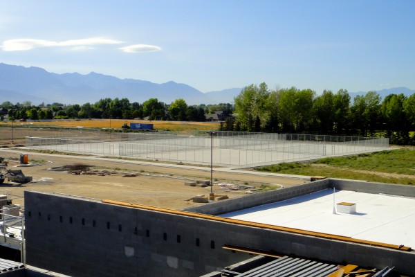 SHS, tennis courts from roof SHS, tennis courts from roof