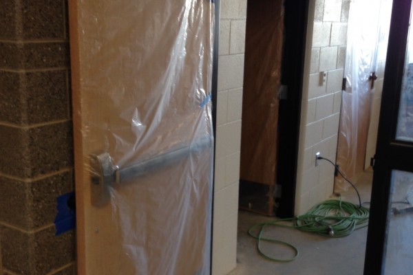 doors and hardware being installed in a classroom doors and hardware being installed in a classroom