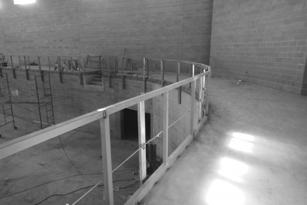 installation of railing in main gym installation of railing in main gym