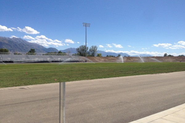 sod on field with track sod on field with track