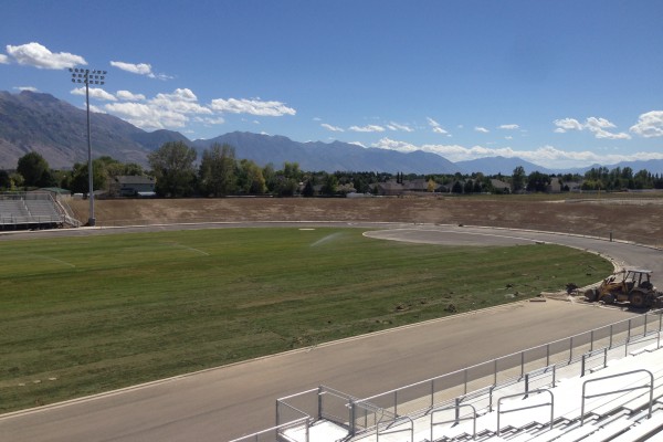 south end of field with sod south end of field with sod